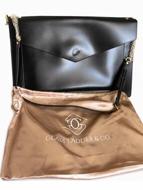 Glass Ladder & Co. The Hepburn Black Vegan Leather Laptop Bag / Document Holder
